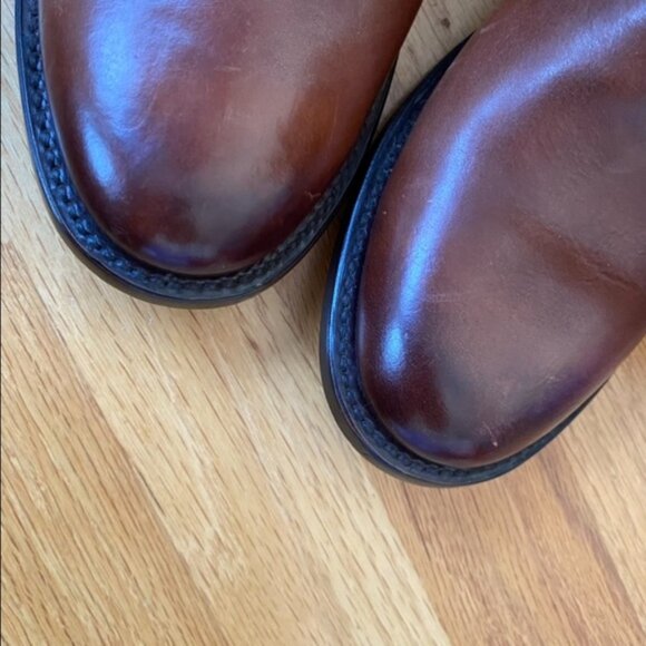 Lucchese Paige Riding Buckle Tan Leather Tall Boots 8.5 B M8500 - Picture 5 of 11